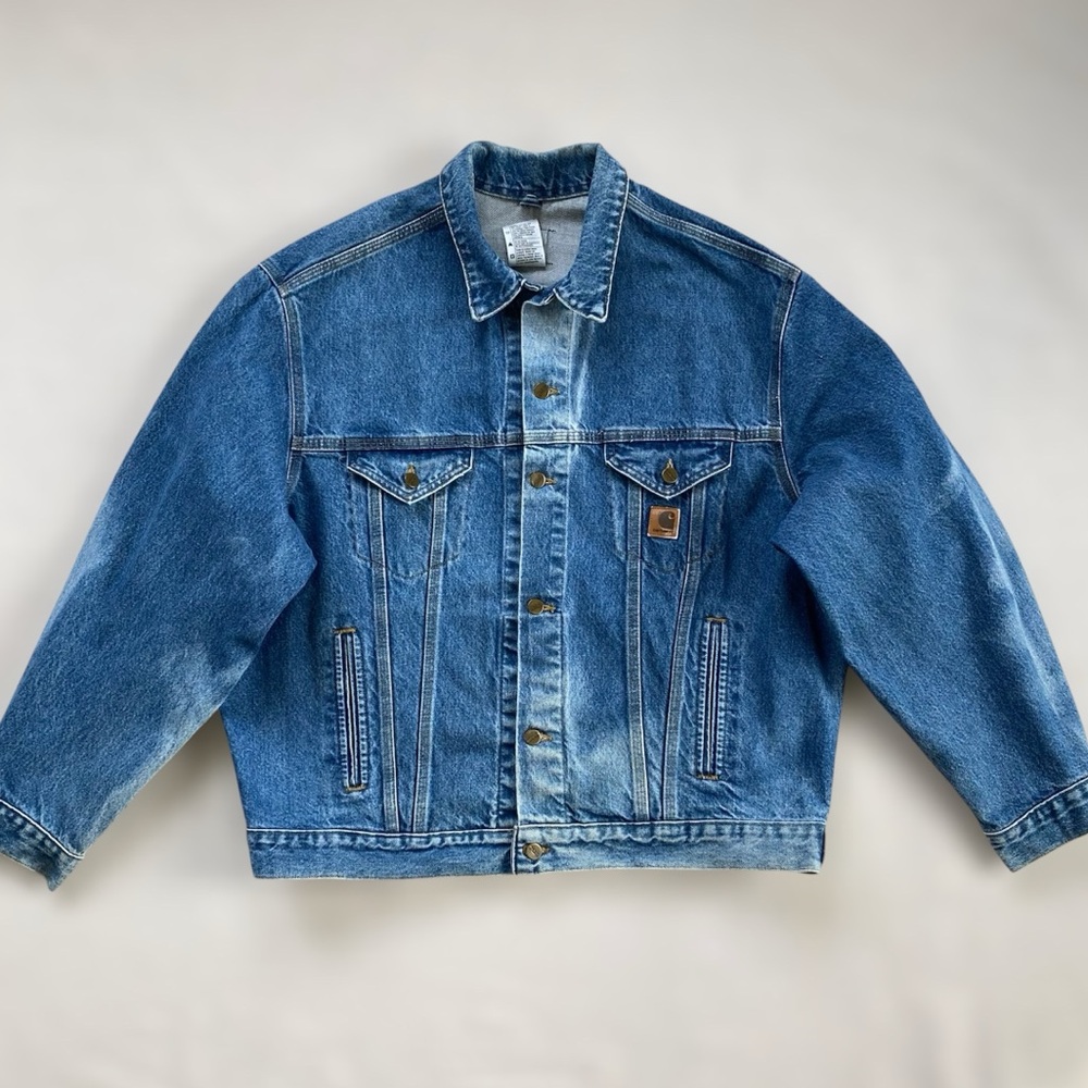 Vintage Carhartt Jean Jacket Denim Trucker USA J12 DST
